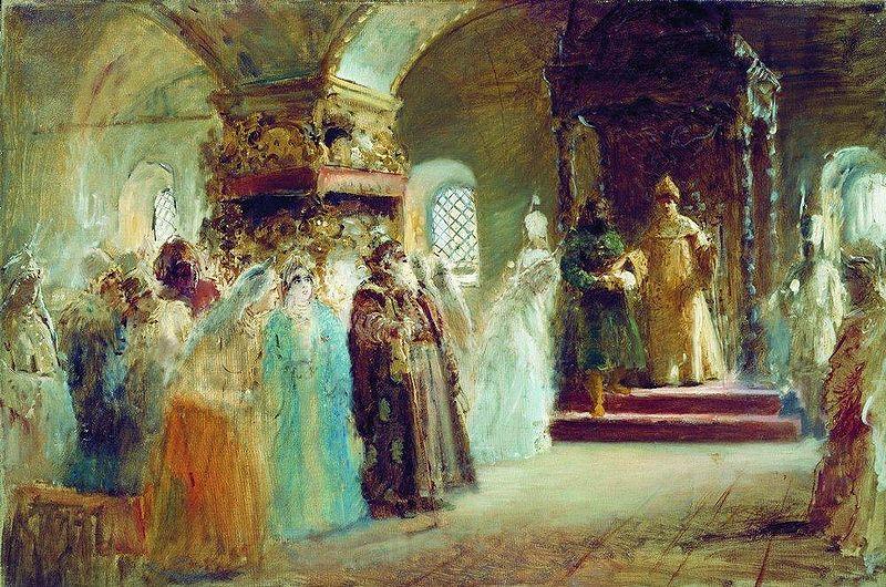 Konstantin Makovsky The Bride-show of tsar Alexey Michailovich Germany oil painting art